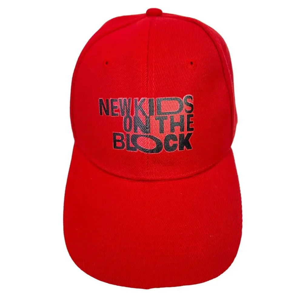 New Kids On The Block Red Hat Baseball Cap NKOTB Donny Joey 80s 90s Vintage